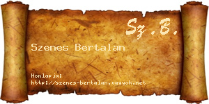 Szenes Bertalan névjegykártya